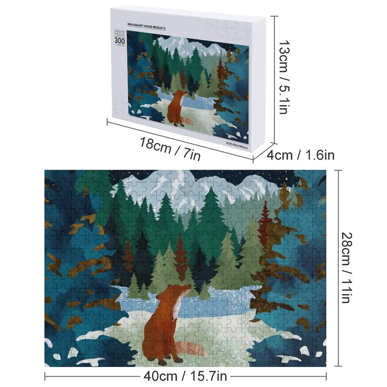 Winter Fox Vista Puzzle, individuelles Foto, personalisiertes Foto, Geschenkpuzzle