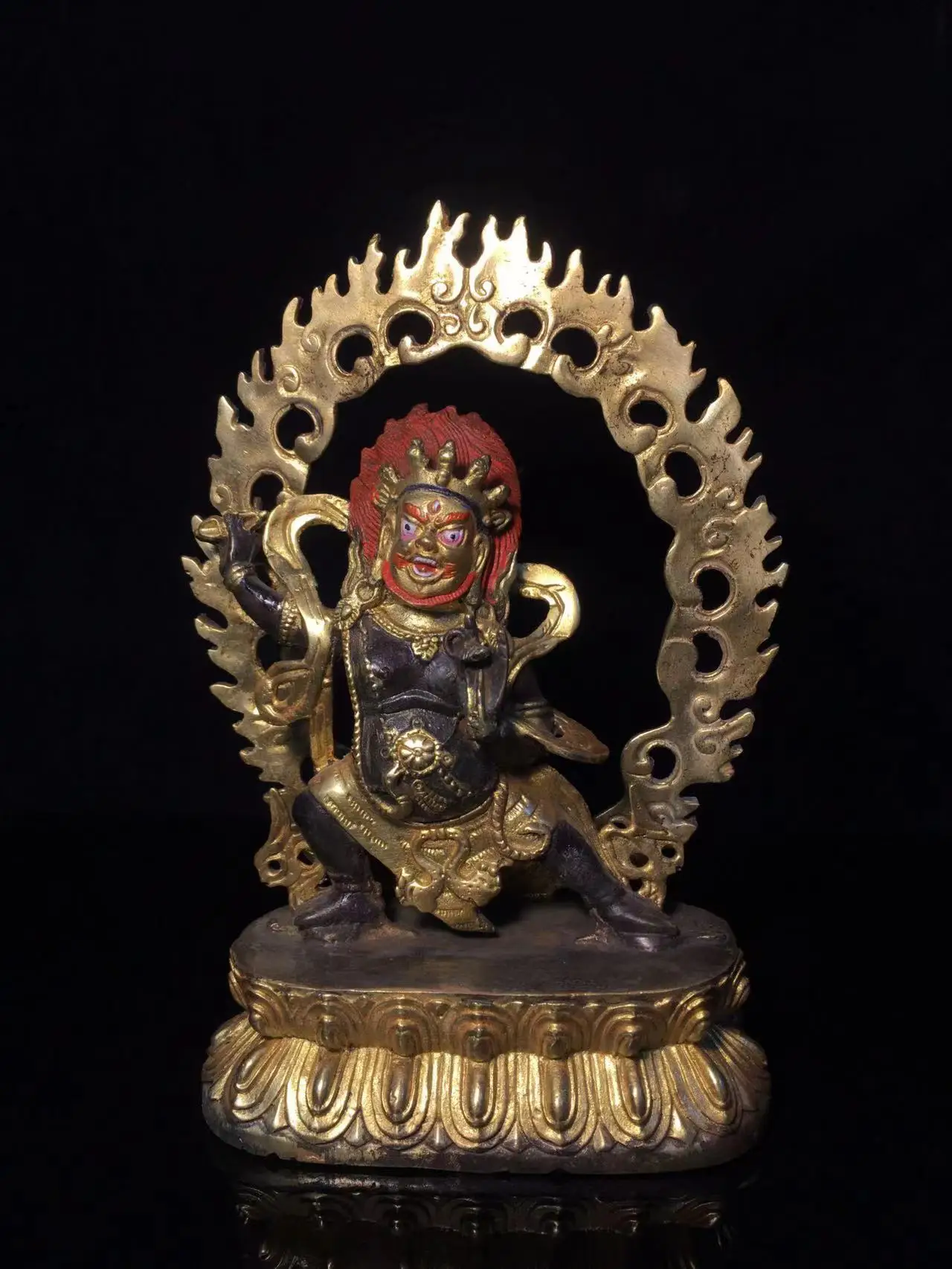 Old Qing Dyansty copper Big Vajrapani Buddha statue,Handmade