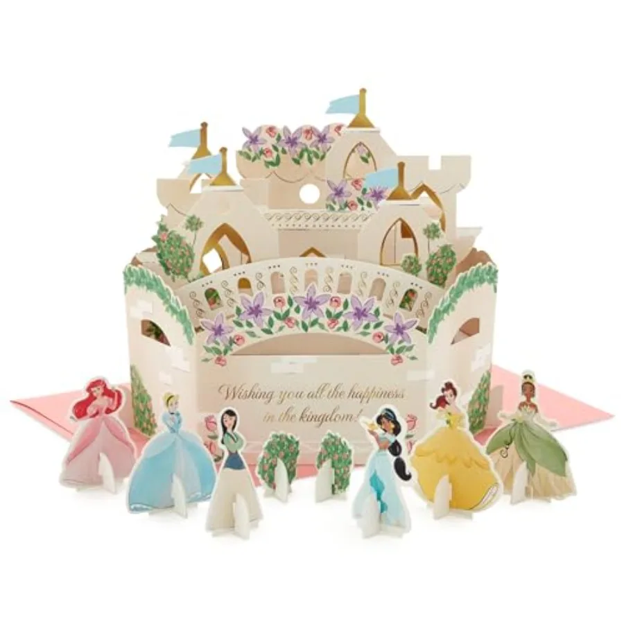 

Paper Wonder Disney Princess Pop Up Birthday Card for Ariel, Cinderella, Mulan, Jasmine, Belle, Tiana