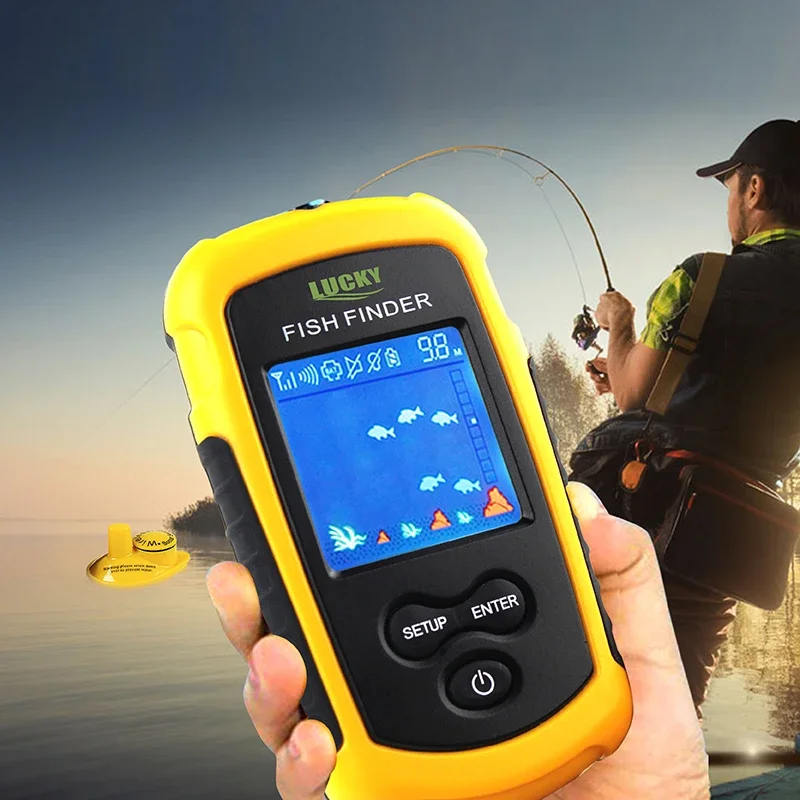 Imagem -03 - Lucky-sonar Fish Finder 120 Metros Alcance de Operação sem Fio Sensor Portátil Tela Lcd Colorida para Pesca Ffcw11081