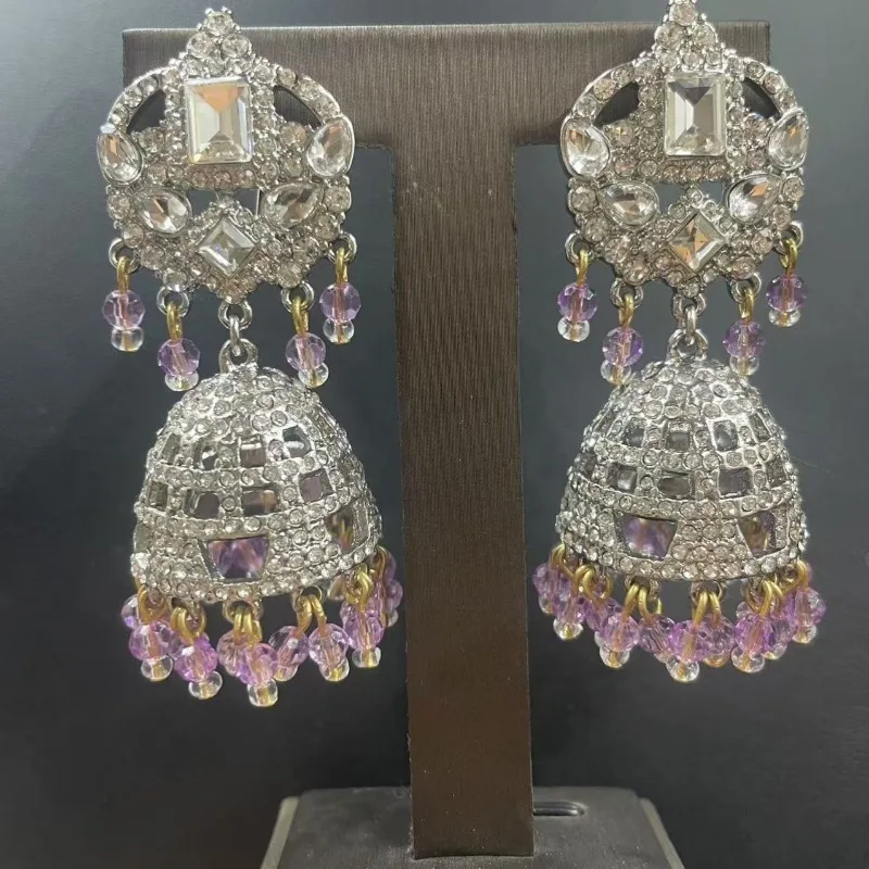 

Дизайнерские роскошные розовые сверкающие циркониевые стразы, кулон, женские серьги, модные очаровательные женские серьги с драгоценными камнями для вечеринки, банкета