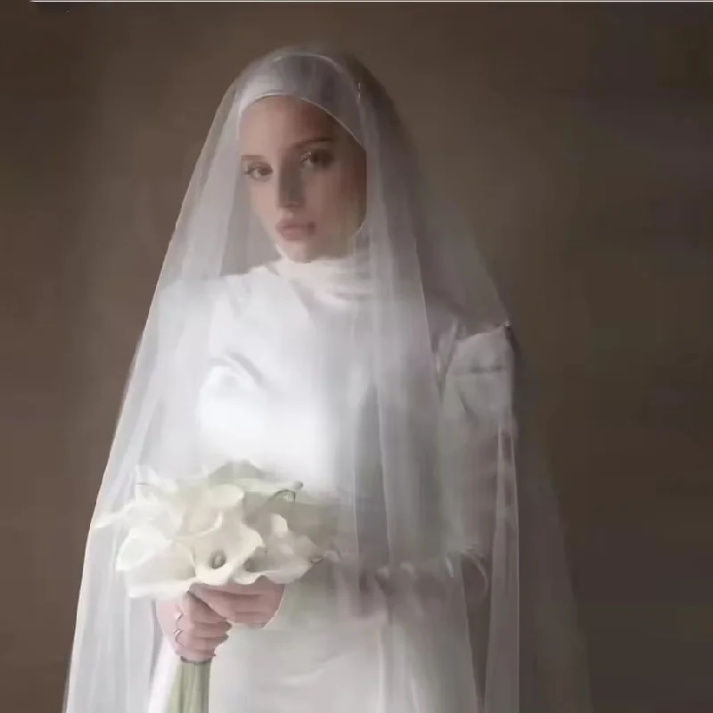 

Съемная шаль, платья для выпускного вечера по индивидуальному заказу, вечернее платье с высоким воротом и длинными рукавами и кристаллами, вечернее платье с вуалью