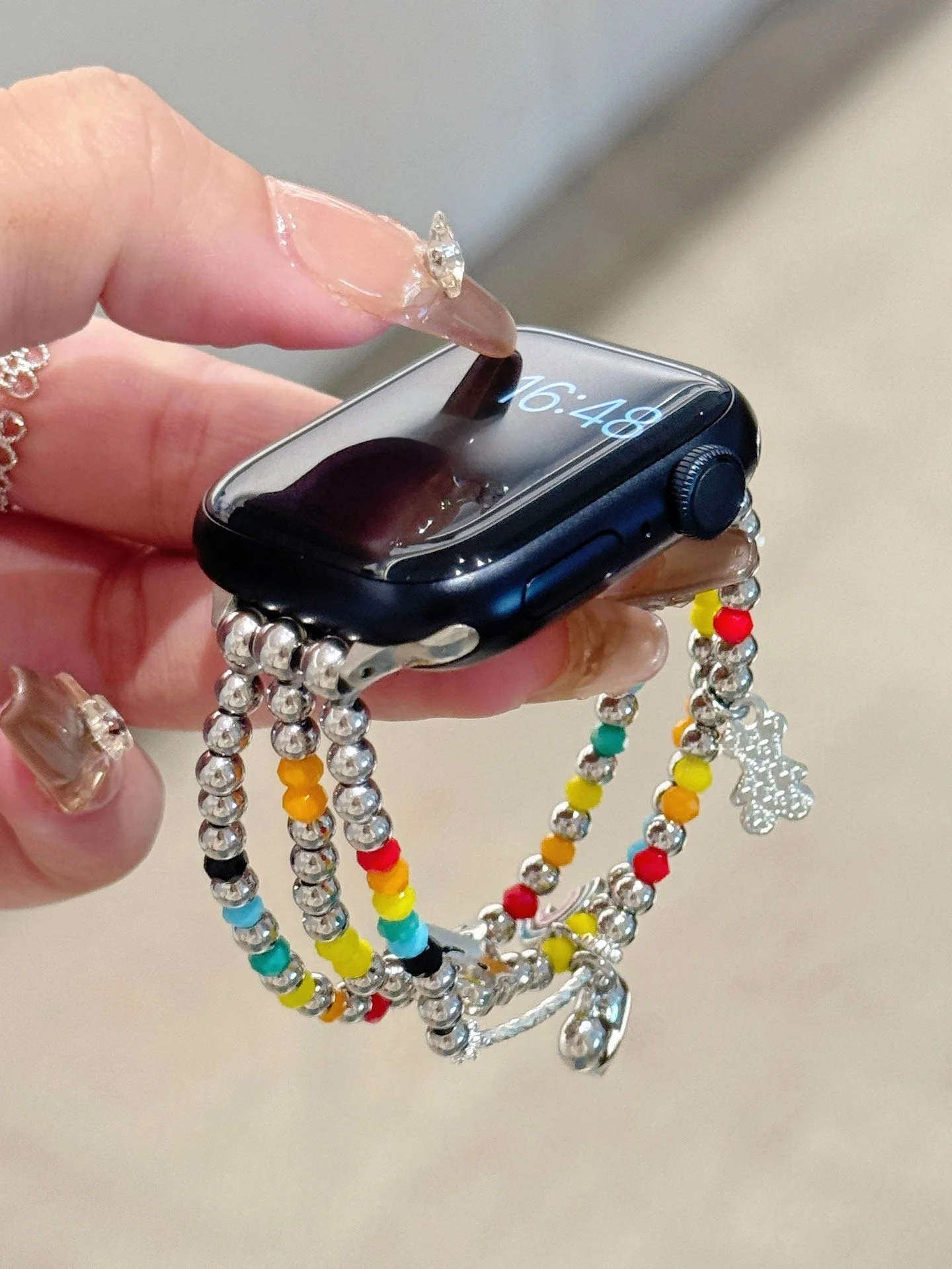 

Rainbow Candy Smile Bead Compatible iWatch Strap 38mm 40mm 41mm 42mm 44mm 45mm 49mm Fashion Strap