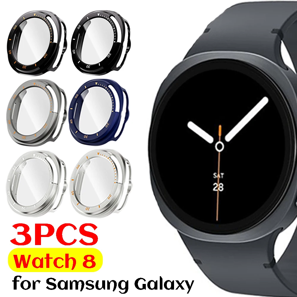 

Чехол для ПК Samsung Galaxy Watch 8, стеклянная защитная пленка для экрана, защитный чехол-бампер для Galaxy Watch 8, аксессуары