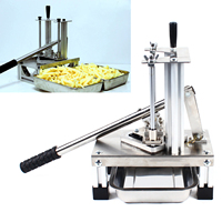 French Fries Cutting Machine with Extended Handle Potato Cutter Stainless Steel Fruits Vegetable Cutter + 3 Blades