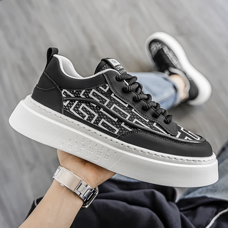 

2025 New Trendy Fashion Niche Thick Bottom Versatile Comfortable Breathable Low Top Board Shoes Quality Men's Shoes