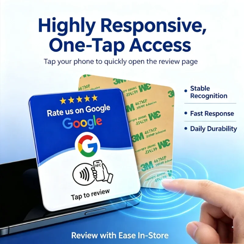 10pc Reusable Google Comment NFC Card, Review Us on Google, Programmable NFC Card, User-Friendly, Time-Saving