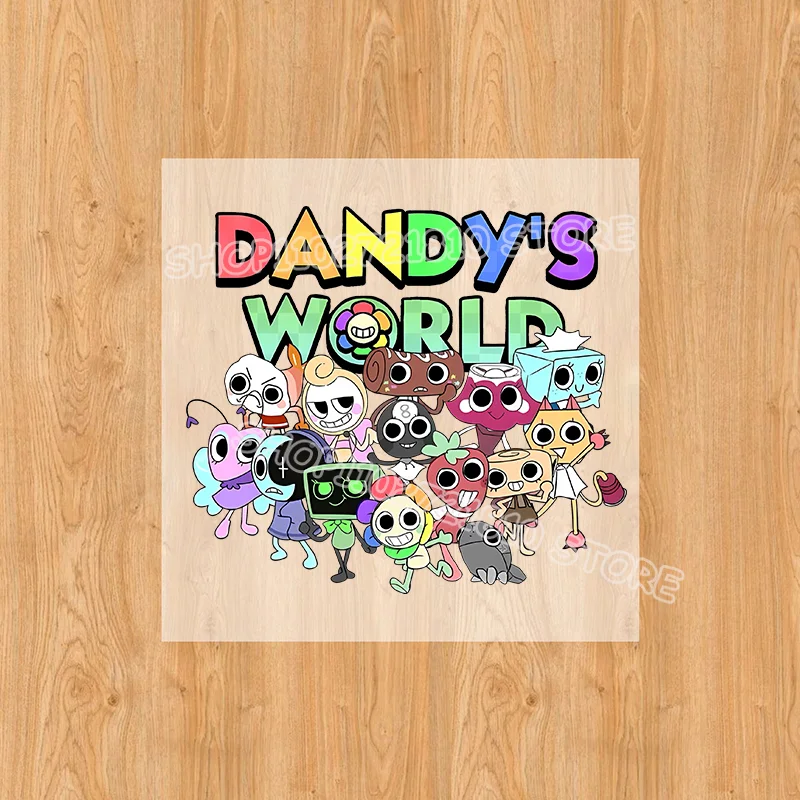 Dandys World ملصقات نقل الحرارة تي شيرت بلوزات القبعات صبي فتاة DIY بها بنفسك لطيف أنيمي متعة بقع نقل ساخن ملصق زين هدية
