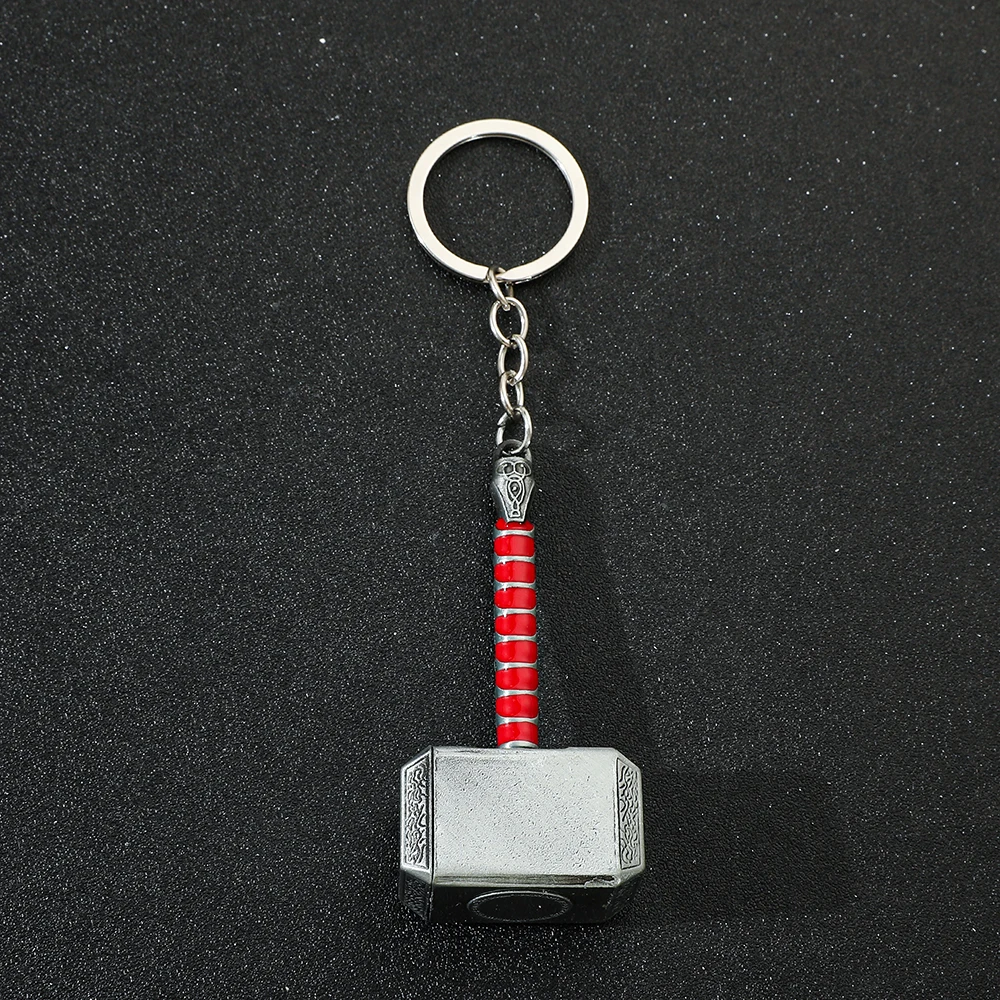 Trendiger Avengers Thor Mjolnir Schlüsselanhänger - Superhelden-Thor-Schlüsselhalter Rucksack-Accessoire für Filmfans Persönliches Geschenk – Detail 5