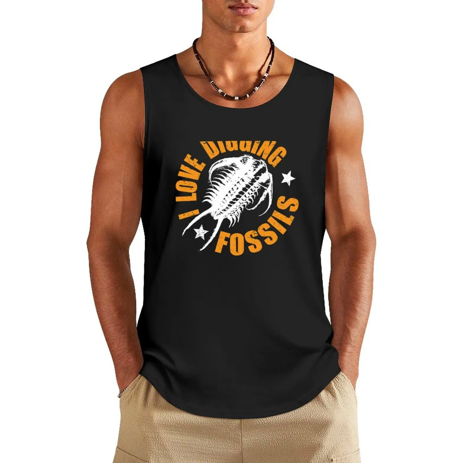 Paleontology tshirt - I love digging fossils - fossil hunter gift Tank Top cool things Man gym clothes bodybuilding t shirt