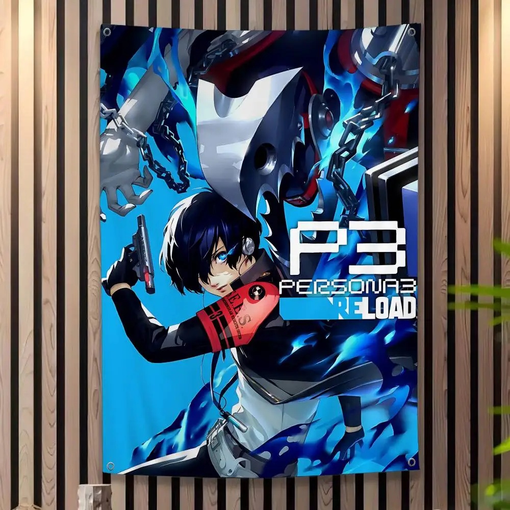 Game Yuuki Makoto P-PERSONA Banner Art Printing Japanese Wall Flag Anime Wall Hanging Home Decor