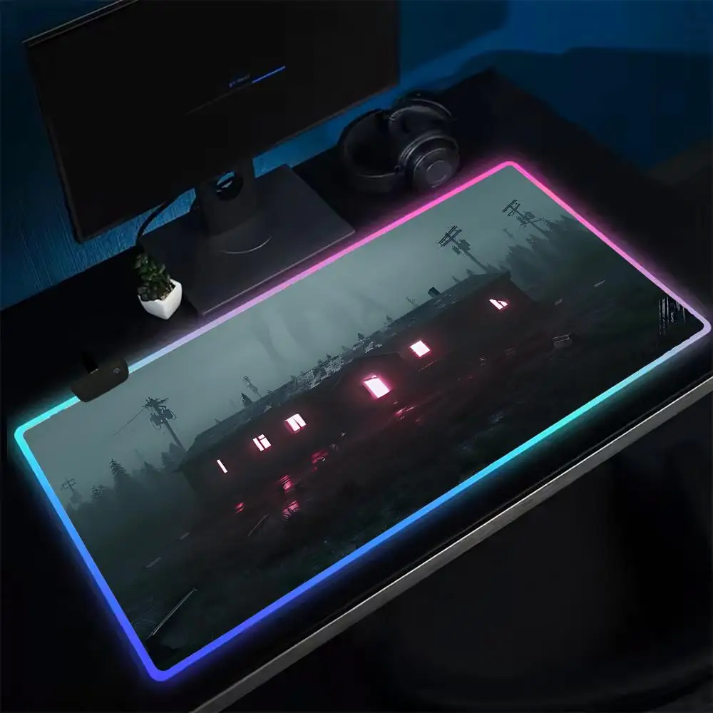 O-Once H-Human Gamer Mouse Pad Anime Gaming Mouse Pad LED Table Pads Backlit Rubber Desktop XXL Mousepad RGB Desk Mats