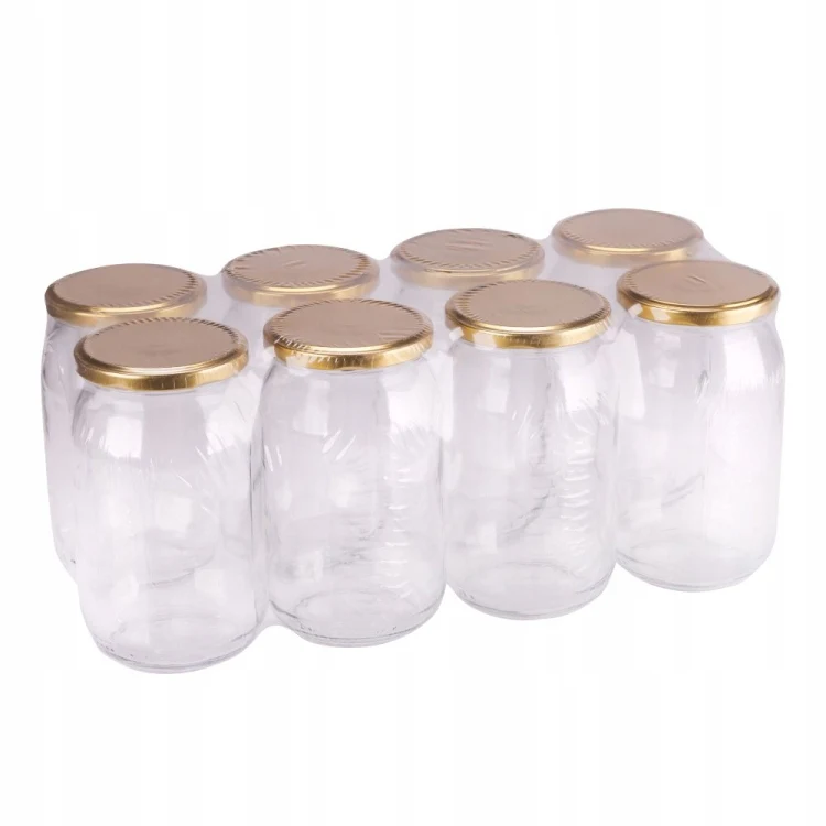 Glazen weckpotten met schroefdeksels 900ml 8 stuks