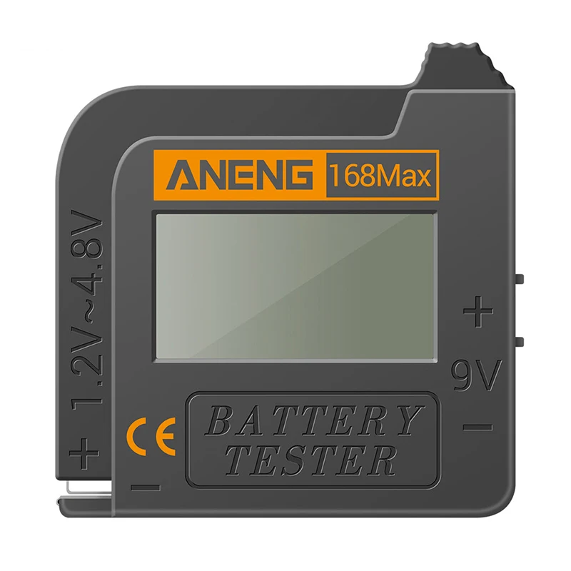 ANENG 168Max Digital Lithium Battery Capacity Tester Universal Test Checkered Load Analyzer Display Check AAA AA Button Cell