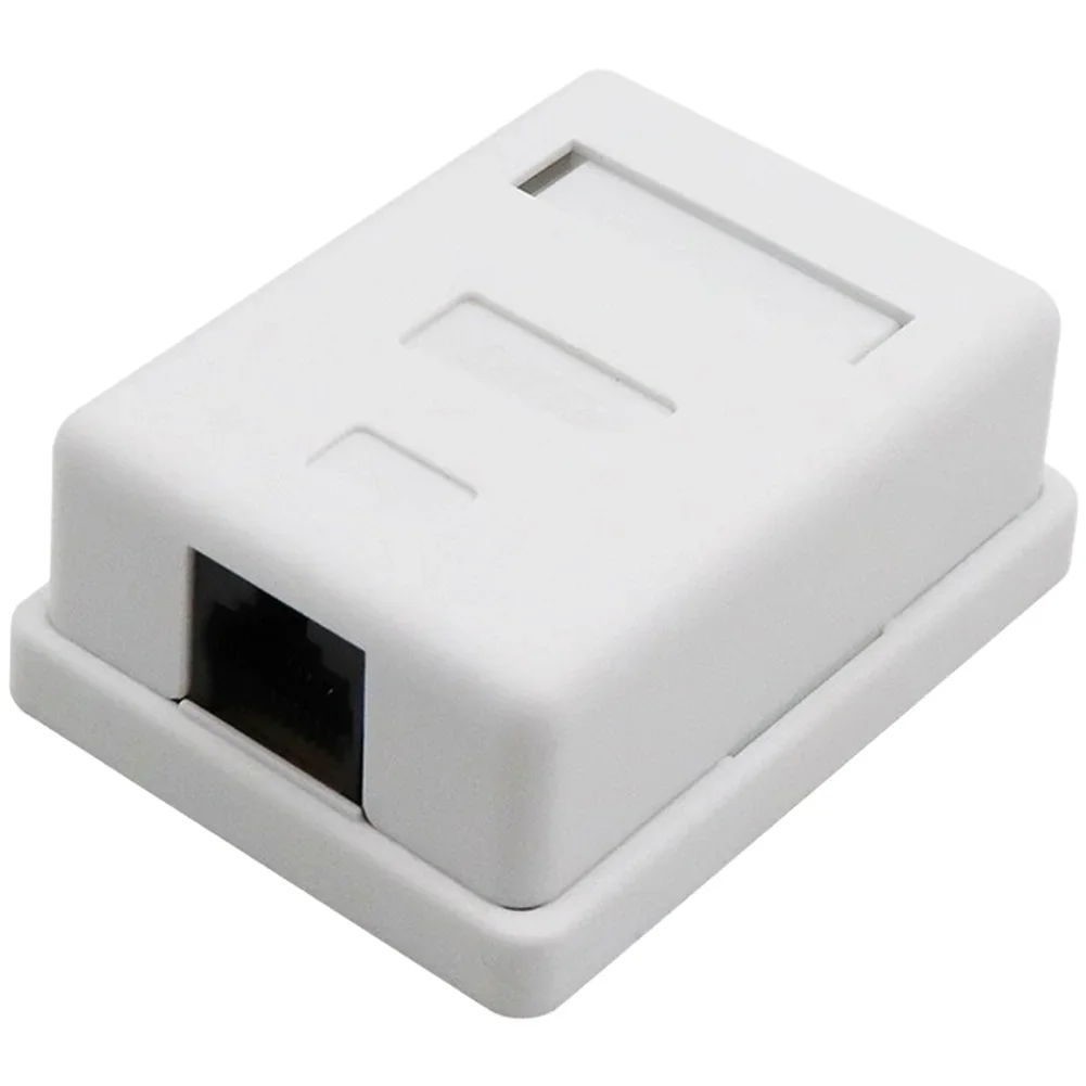 ABS White For SURFACE Mount Network Box For CAT5E CAT6 UTP For RJ45 Jacks Compact Size 5.94x6.16x2.62cm Home Office Use