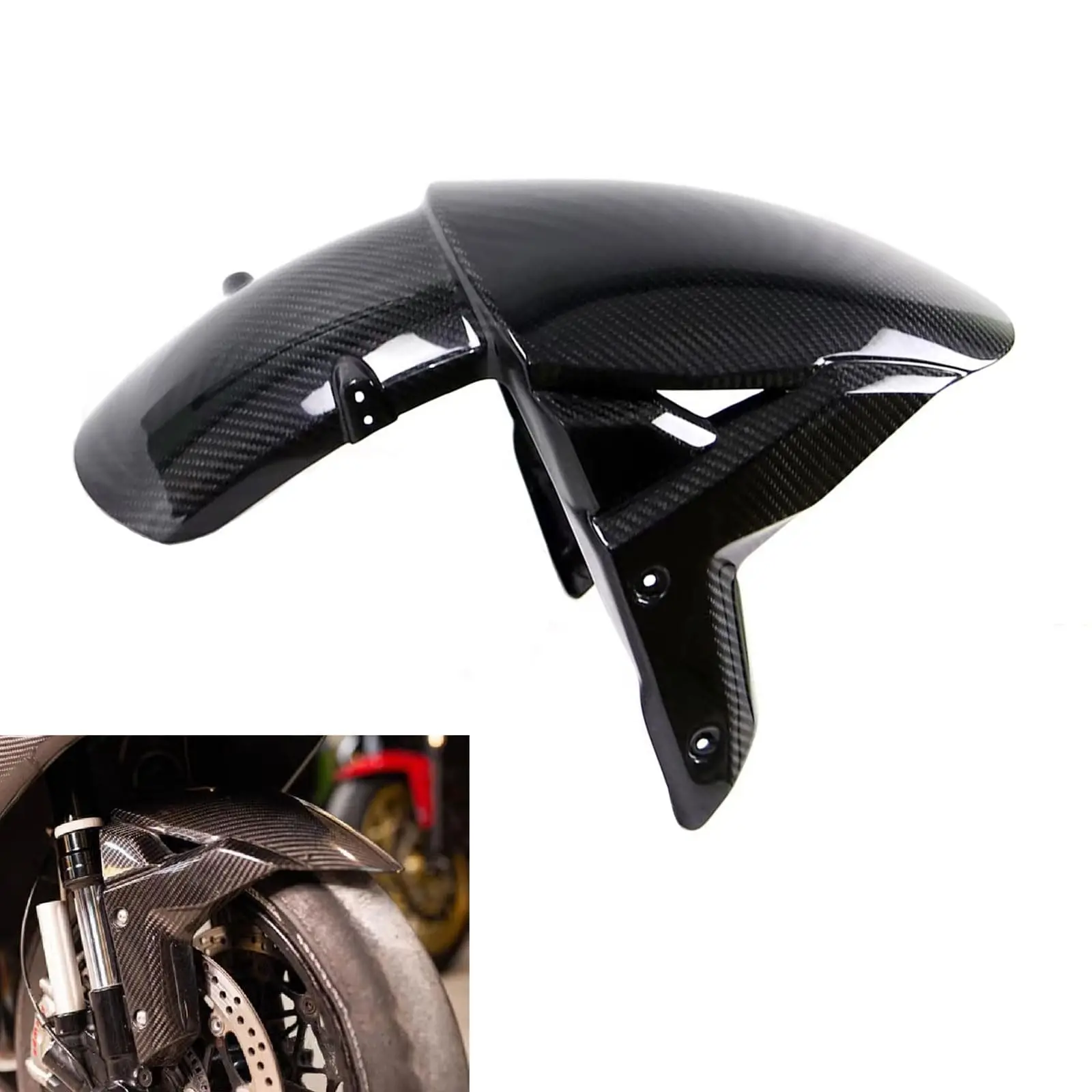 

For Kawasaki Z1000 2014-2024 3K Dry Carbon Fiber Motorcycle Accessories Front Fender Hugger Mudguard