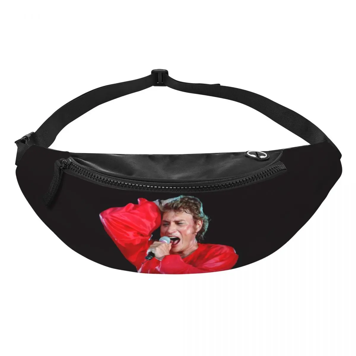 Custom Johnny Hallyday Music Singer Fanny Pack for Women Men French Rock Crossbody Waist Bag Cycling Camping Phone Money Pouch