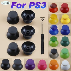 PS3 용 6 Pcs PlayStation 3 컨트롤러 용 썸 스틱 그립 커버 캡 3D 아날로그 조이스틱 로커 버튼 교체 부품