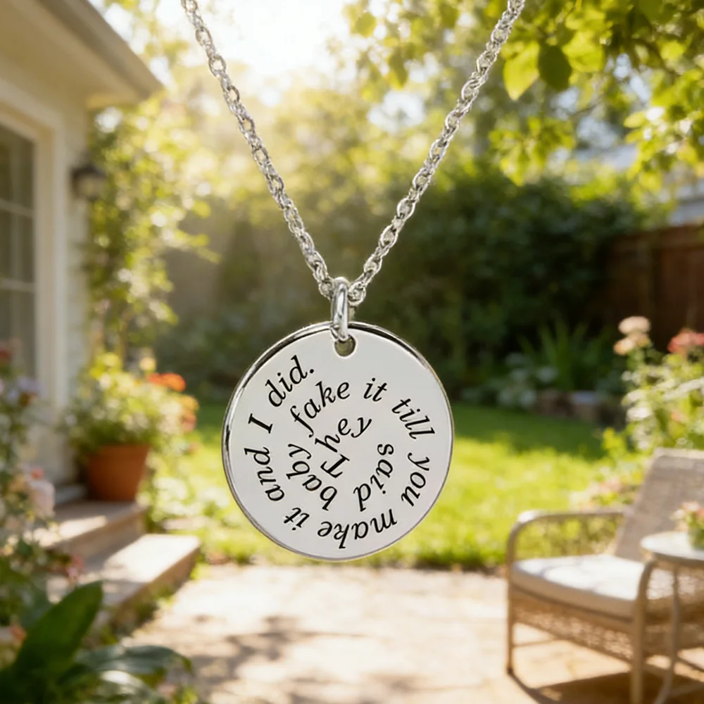 

Custom Quote Text Necklace for Woman Personalized Engrave Inspirational Message Necklace Choker Chain Graduation Gift