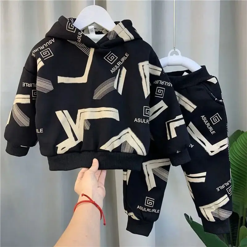 Autumn Baby Girls Clothes Set Children Boy Hooded casual Pullover Sweatshirts And Pants 2pcs Suit Children Tracksuits