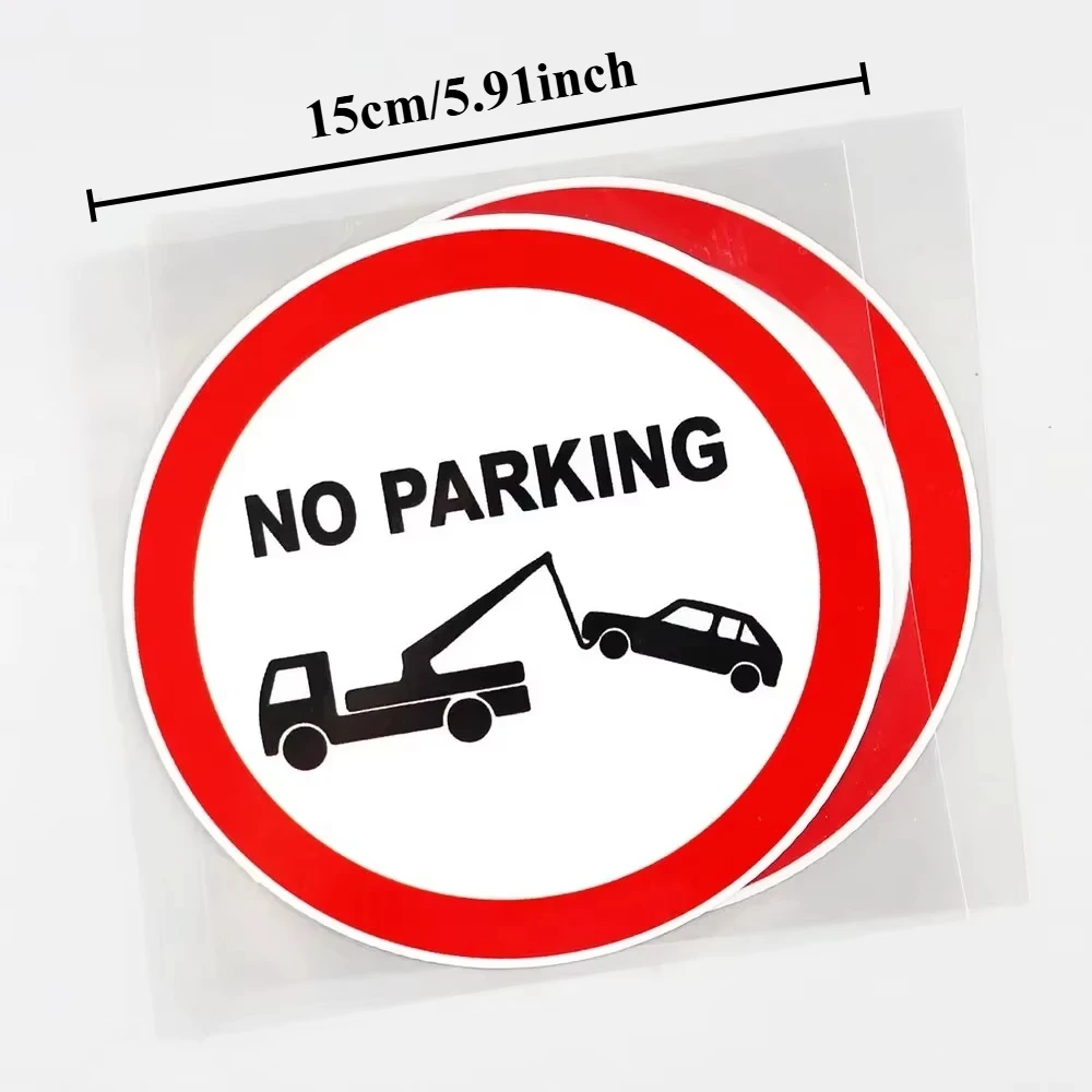 No Parking Warning Vinyl Sticker, Waterproof UV Resistant Decal for Car Exterior Scratch Cover Decor, Holiday Gift