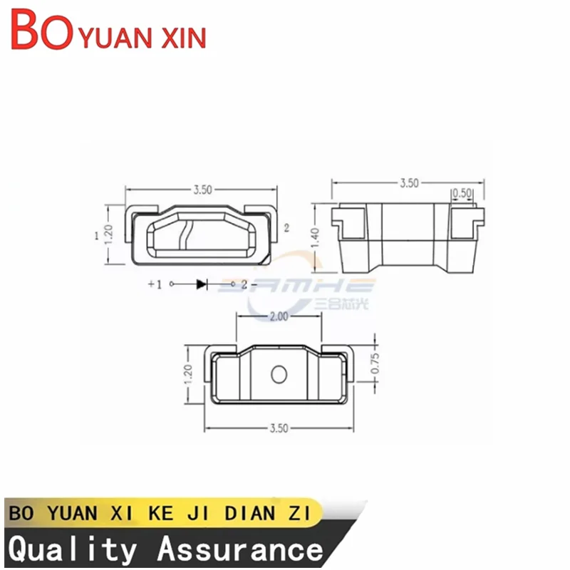 30pcs High-brightness side-emitting 315 red, blue, green, white, and ice blue LED patch light emitting diode 315 beads