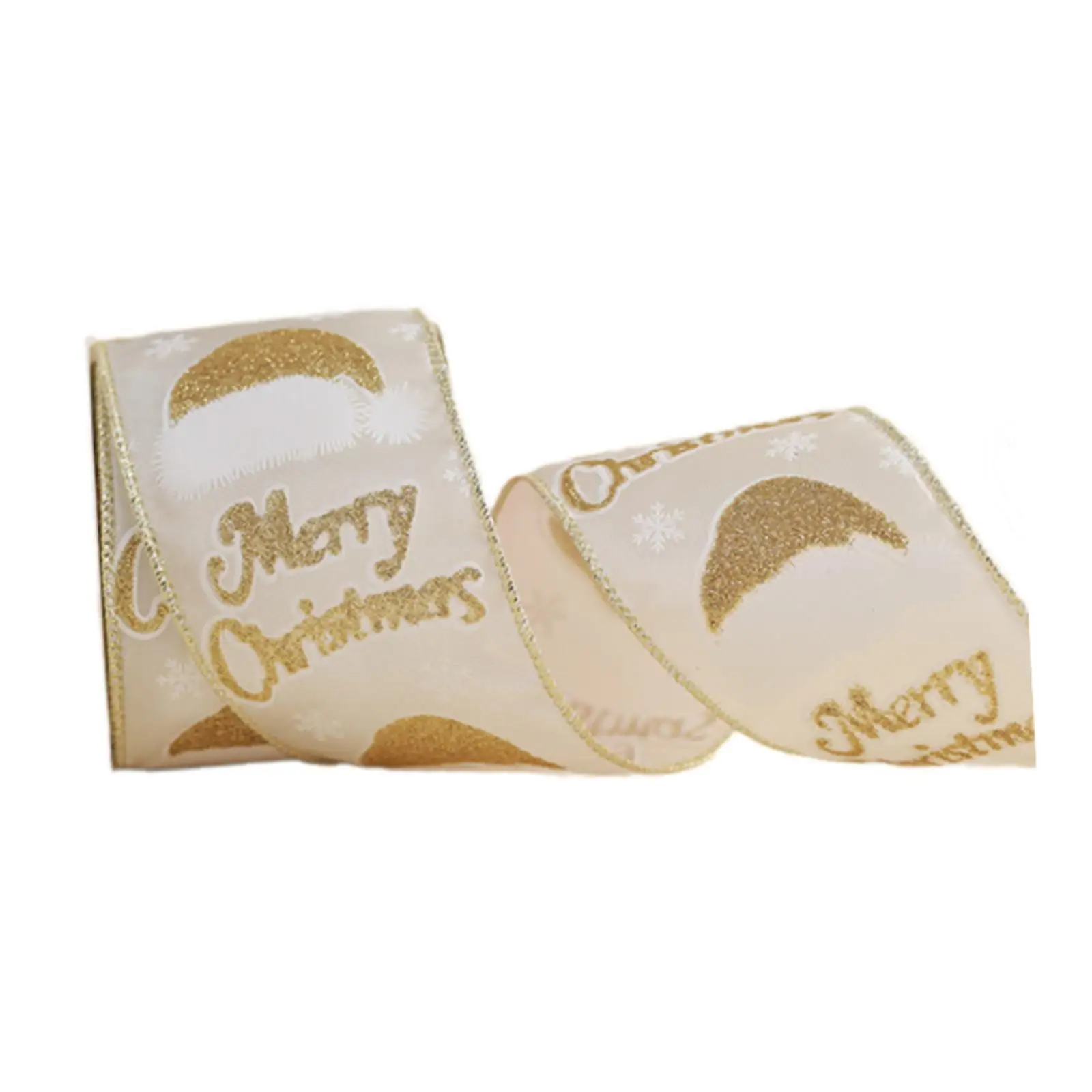 Christmas Ribbon Christmas Tree Ribbon Elegant Wired 2.5 inch Wide for Gift Packaging Crafts Floral Arrangements Tree Wreath