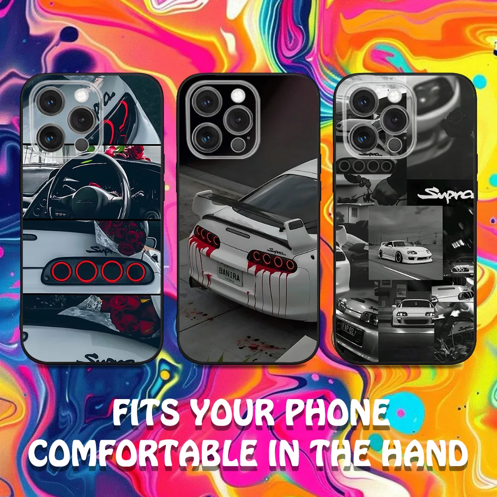 

MK4 S-Supraes Car Phone Case For iPhone 16,15,14,13,12,11,Pro,Max,Plus,X,XS,XR,SE,8,7,Mini,Soft Silicone Black Case