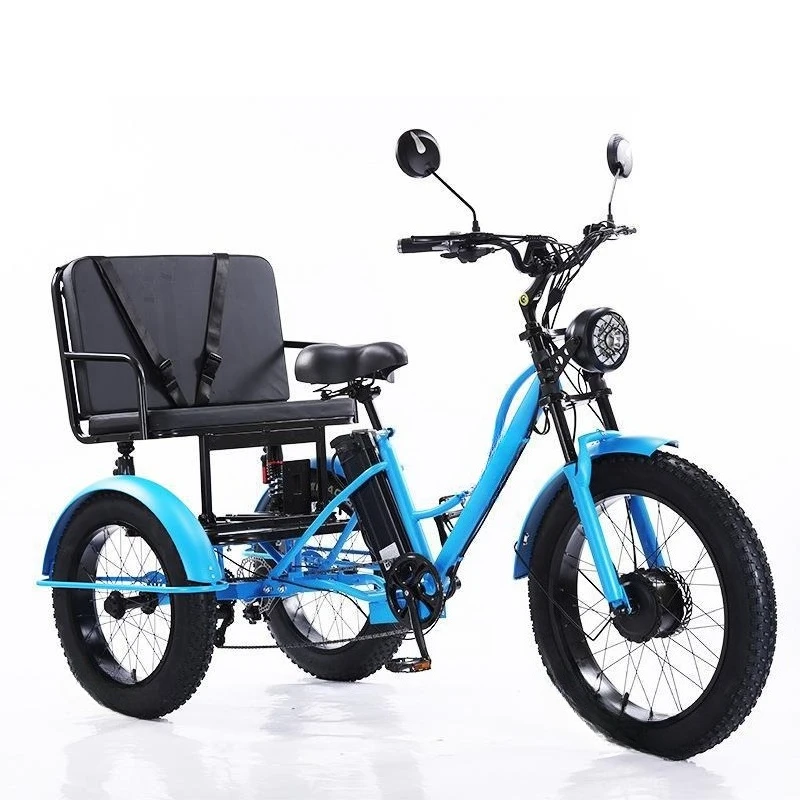 

Electric assisted tricycle 24 inch fat tire pedal tricycle with seat style