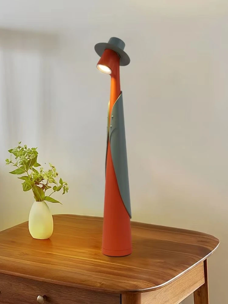 Creative Portable Rechargeable Desk Lamp Three Level Adjustment Aluminum Atmospheric Desk Lamp