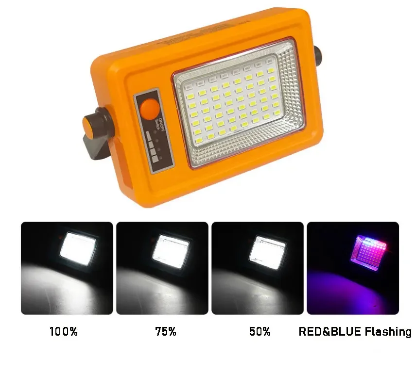 Super Bright 56 LED Work Light Solar Charging Lantern Outdoor Searchlight Spotlight Portable USB Rechargeable Camping Lamp