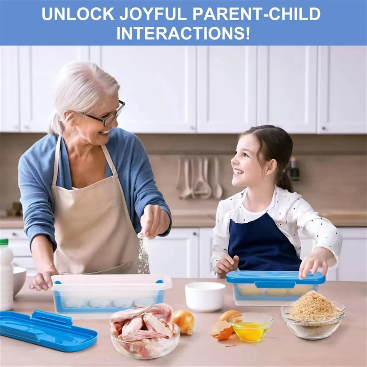 蓋付きバターボウル、魚用バターシェイカー、パン粉シェイカーボウル（パン粉トレイ付き）、蓋付きバターシェイカーボウル