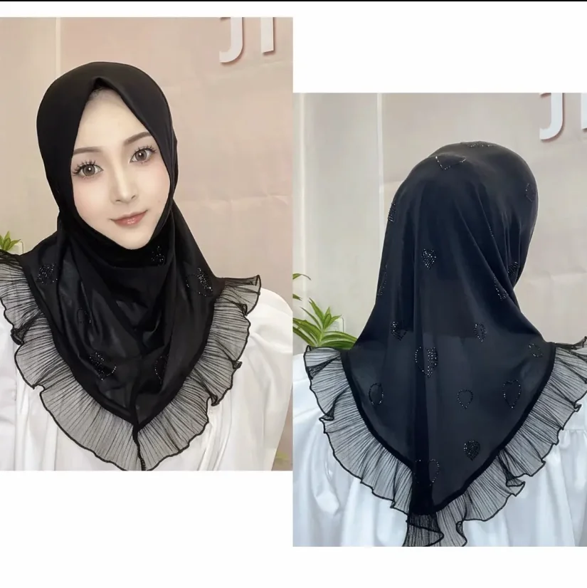 Fashion Design 2024 Hijab Accessories Islam Moslem Girls Head Covers