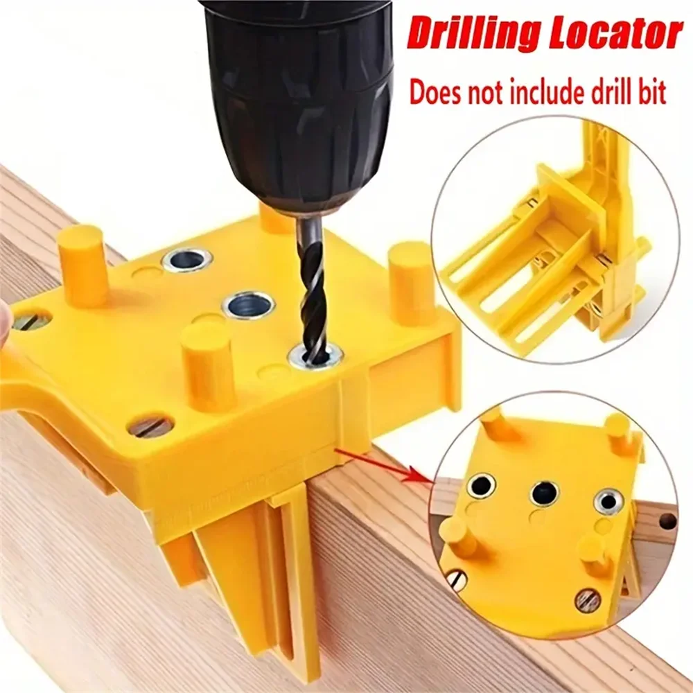 Woodworking Dowel Handheld Drill Guide and Hole Saw Tool 6/8/10mm Drill Bit For Carpentry Straight Hole Locator Clamp