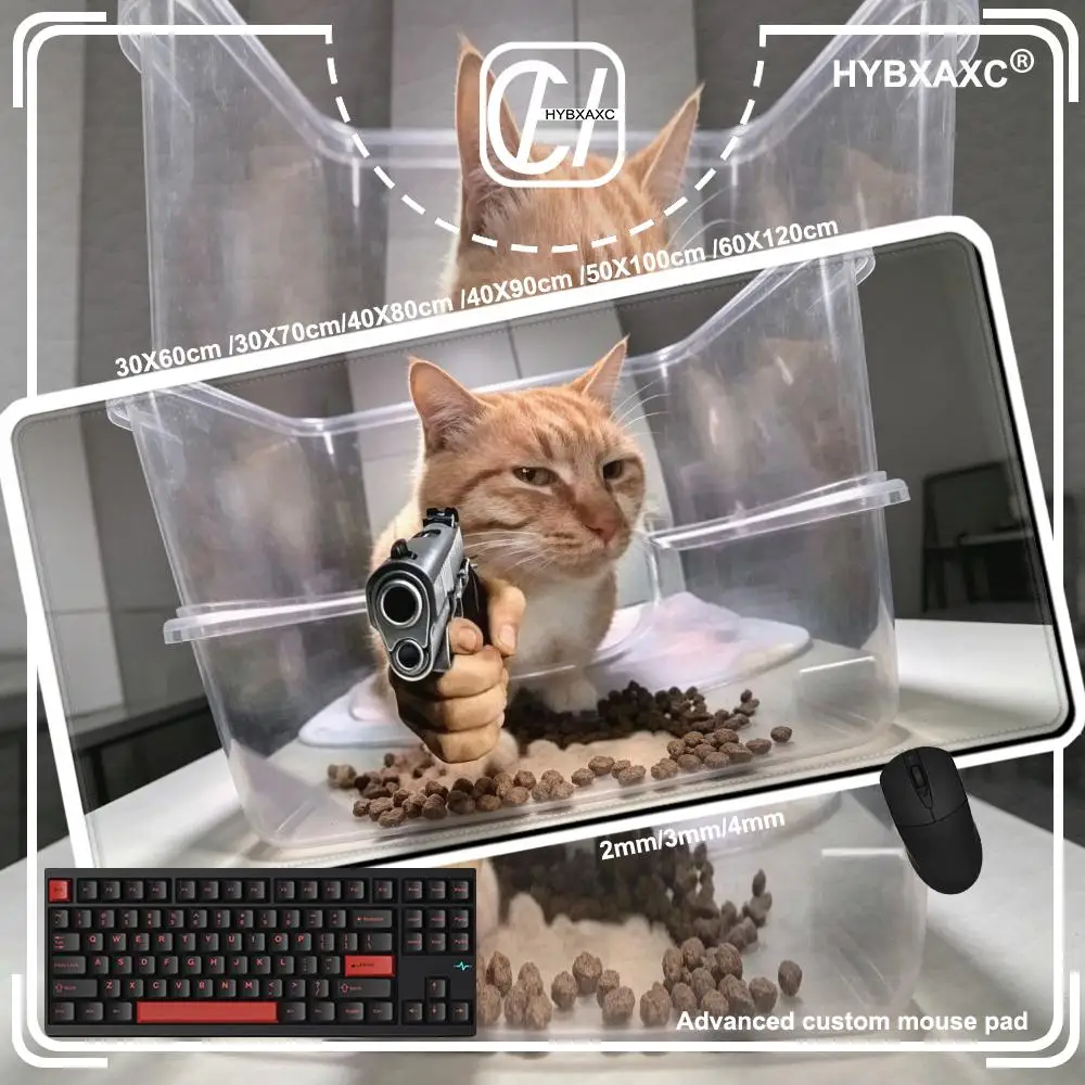 Funny Creative Cat Meme Mouse Pad New Large Non-Slip Rubber Desk Mat with Stitched Edge Durable HYBXAXC Keyboard Pad Office Home