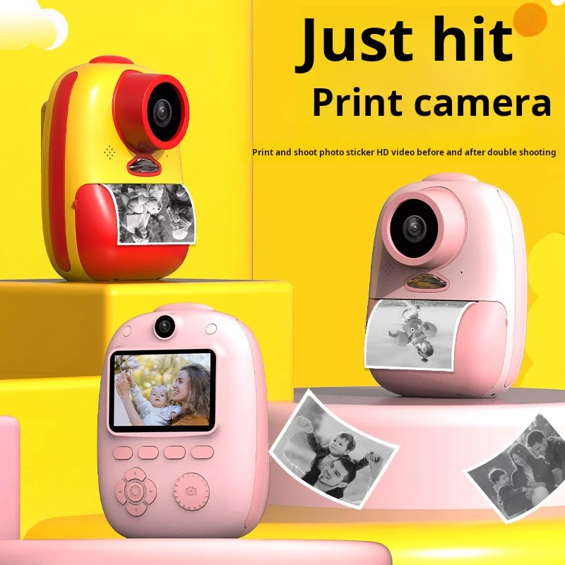 

Детская цифровая камера мгновенной печати 4K HD с 2-дюймовым экраном, мини-фотоаппарат DSLR для мгновенной печати, набор камер для детей, подарок на праздник
