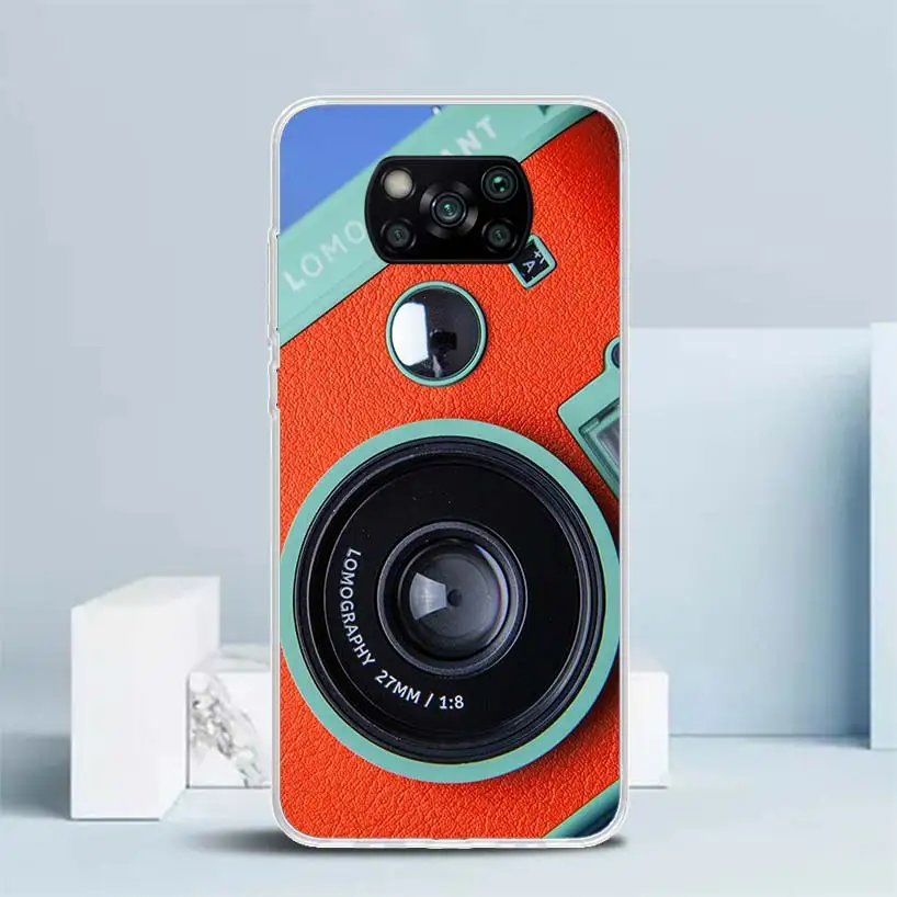 Fashion Classic Camera Lens Soft Cover for Xiaomi Poco X5 Pro X4 Gt X3 Nfc M5S Print Phone Case M4 M3 M2 F3 F2 F1 Mi Note 10 Lit