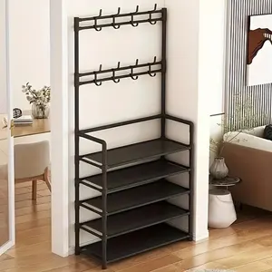 Five layer shoe rack integrated storage rack Multifunctional Home Shoe Rack Hanger Rack 7 Main sales shoe rack - №7