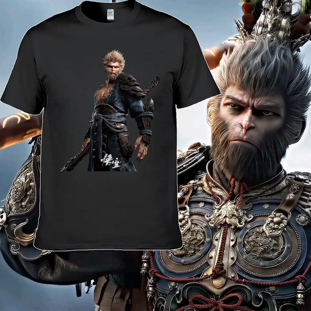 Black Myth Wukong Role-playing Game Graphics Men's T-shirt Doomed Adventure RPG Tee Short Sleeve High Quality Tshirt Streetwear