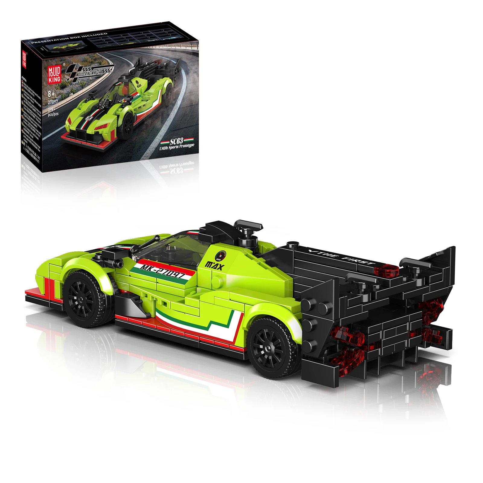 27097 SC63 Supercar 8 modèle de véhicule à goujons 399 pièces blocs de construction briques assemblage modèle jouets pour garçons coffret cadeau de noël