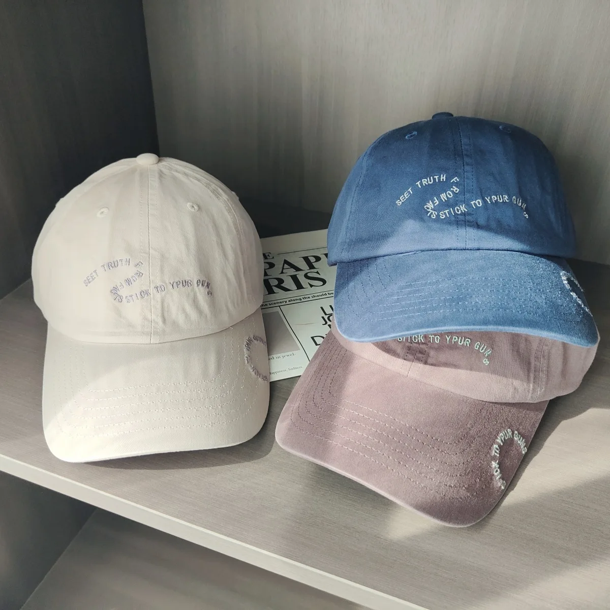 

Unisex Baseball Cap Breathable Soft Top Duckbill Hat Korean Simple Lettering Couple Matching Sun Protection Casual cap