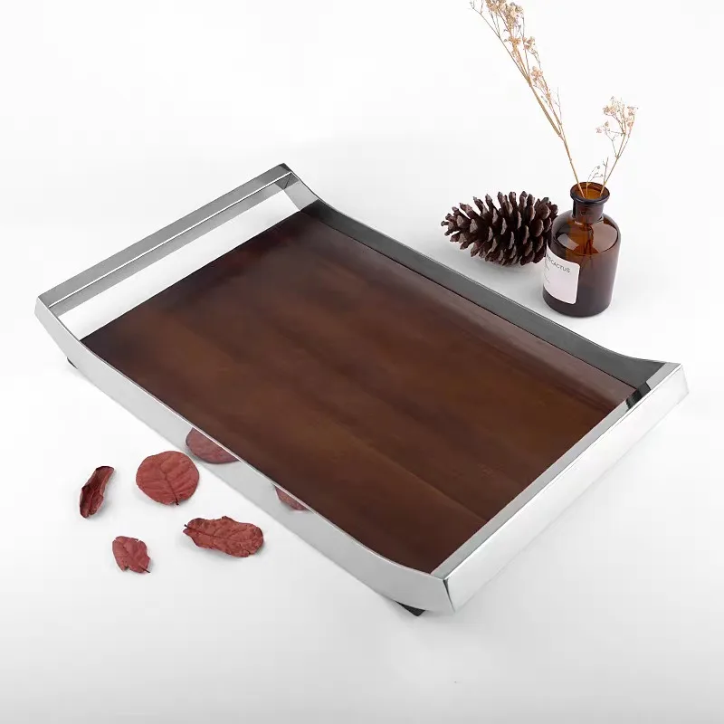 

Walnut Wooden Tray Luxury Perfume Makeup Storage Trays Jewelry Coffee Tea Plates Home Kitchens Storage Organization Accessories