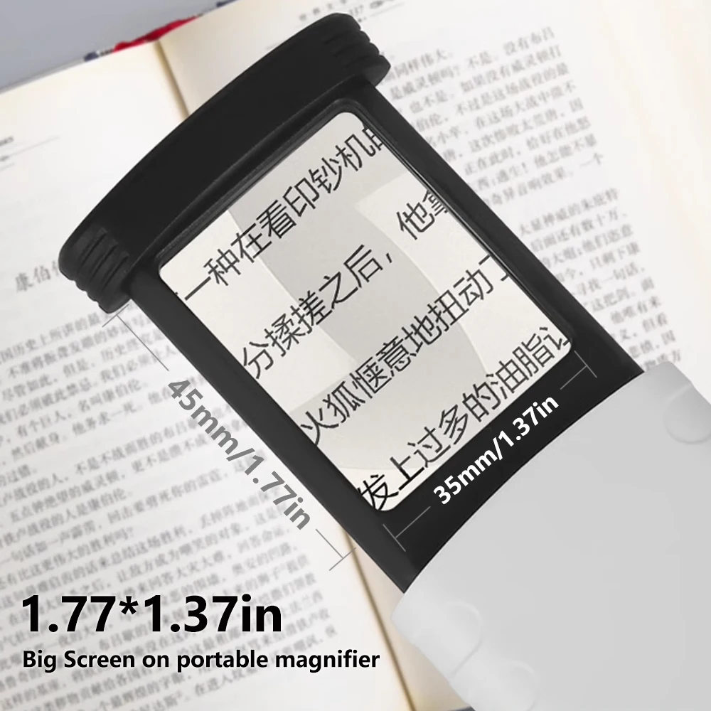 Pocket Magnifier 4X Reading Magnifying Glass With LED Light Acrylic Optical Loupe Magnifier For Reading Jeweler identification