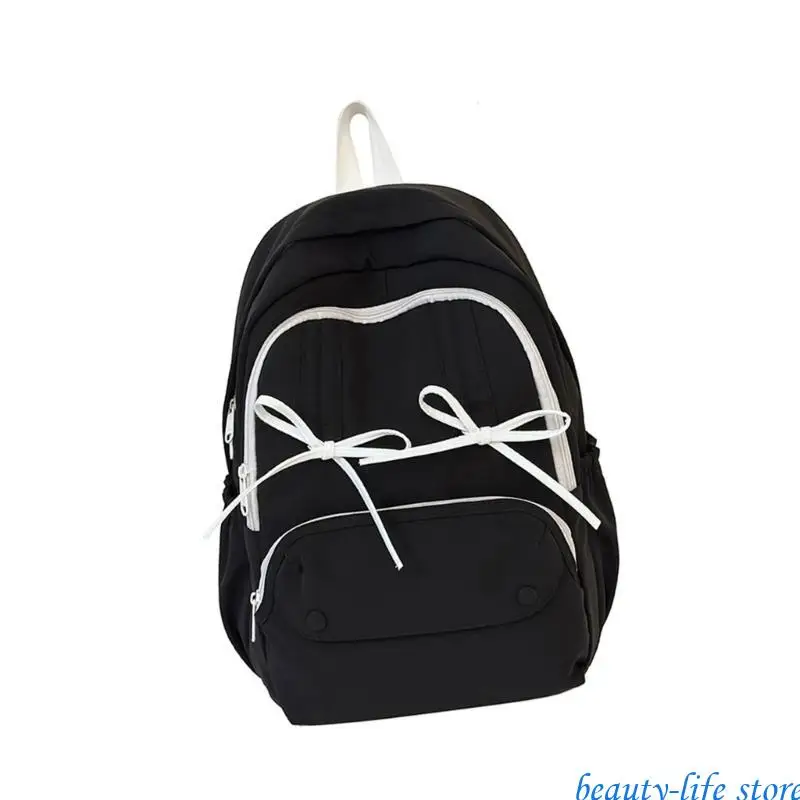 

Stylish Teenager Backpack with Spacious Interior and Bows School Bag Casual Rucksacks for School and Activity 517D