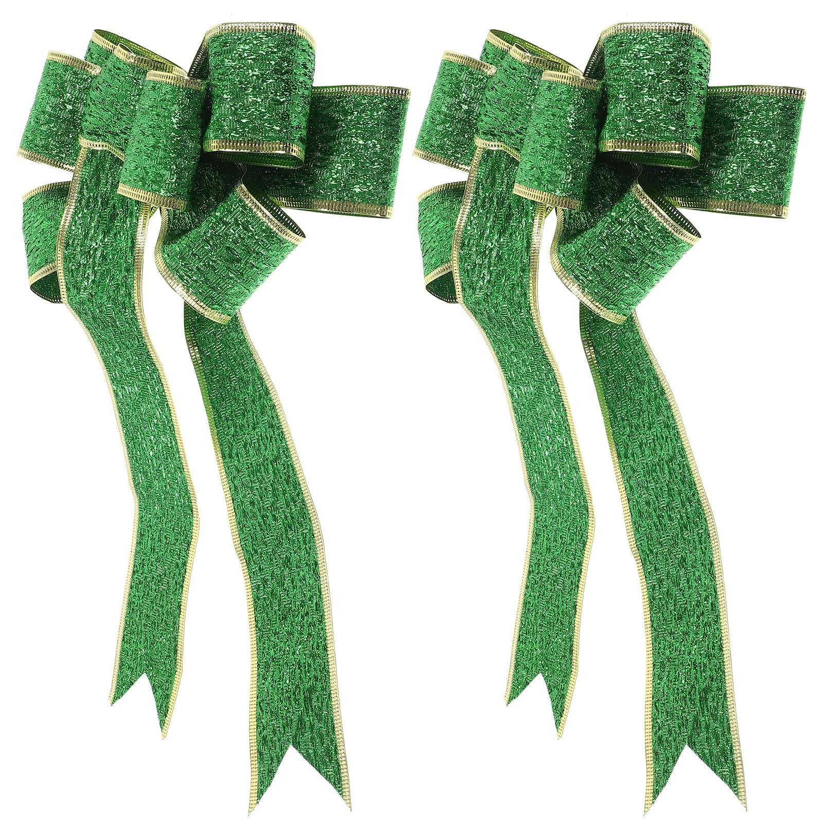 

2 Pcs Green Ribbon Decorations Patrick's Day Bowknot Hanging Ornaments Party Supplies Home Office Classrooms Festive Garland