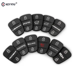 KEYYOU Car Key Case Pad in gomma per Hyundai Kia Picanto RIO Solaris Accent Tucson l10 l20 l30 Rio Ceed morning Elantra VERNA