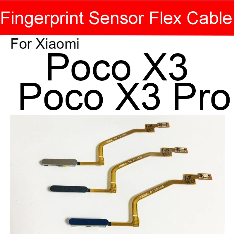 Fingerprint Sensor Flex Cable For Xiaomi Poco X3 Pro F3 Pro M3 Pro For Redmi 9T Home Key Touch ID Fingerprint with Power Button