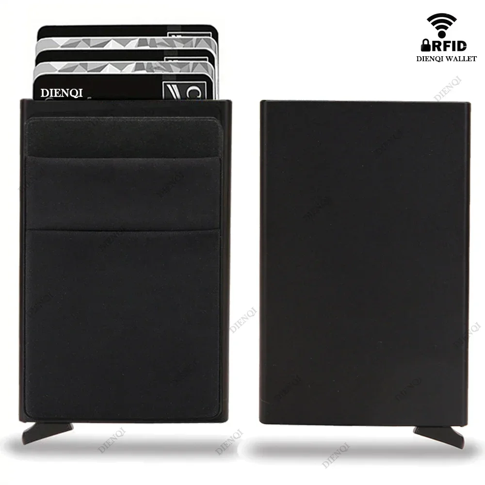 Rfid Kreditkarte Halter Für Männer Brieftasche Dünne Schlanke Pop Up Aluminium Anti Diebstahl ID Karteninhaber Herren Geldbörsen Tragbare Mini Fall Männlich – Detail 2