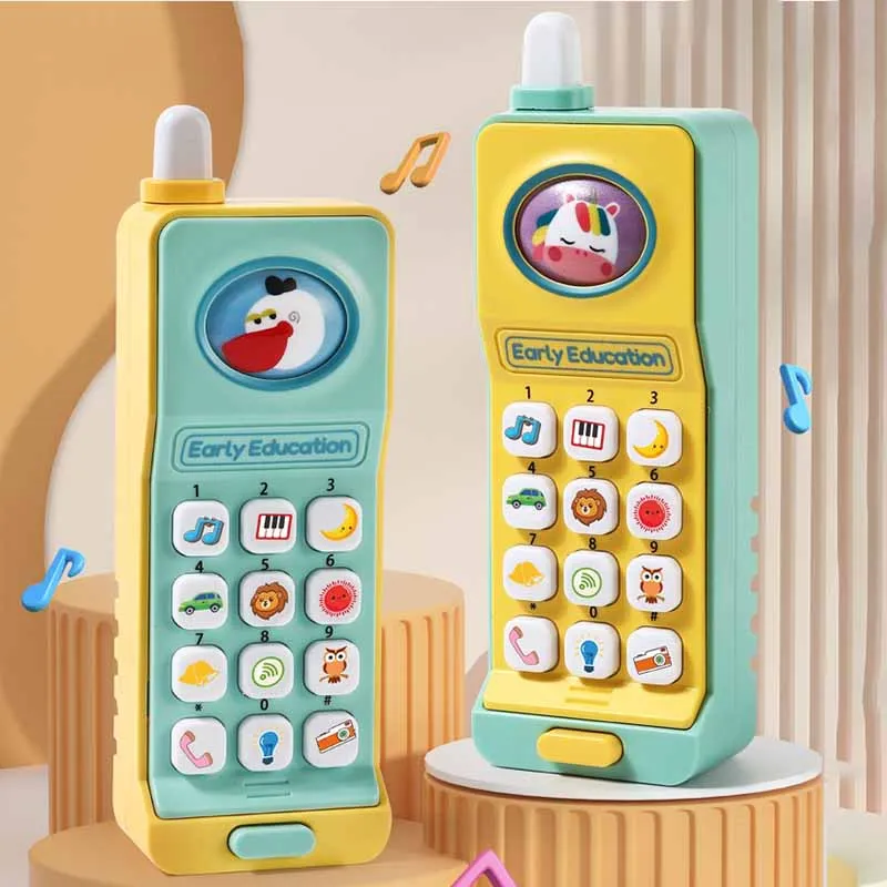 

Kids Early Education Puzzle Simulation Cell Phone Toys Creative New Telephone Multifunctional Sound Toy With Light And Music