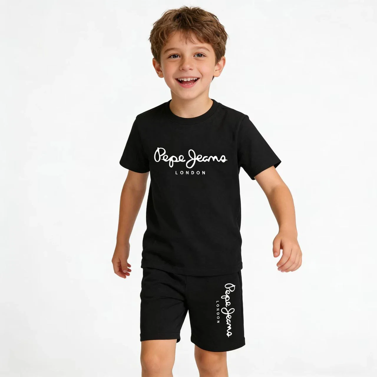 

Children 3-12Y Summer Sports Two-Piece Set Fashion Letter Print Short Sleeve Tee & Shorts Casual Set